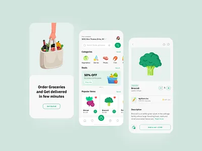 Grocery App Ui app clean ui delivery ecommerce food fruits grocery grocery app grocery delivery grocery store market minimal mobile supermarket ui ui design ux vegetables