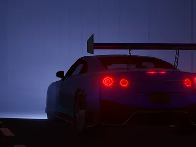 NISSAN GTR BACKGROUND 3d design graphic design illustration