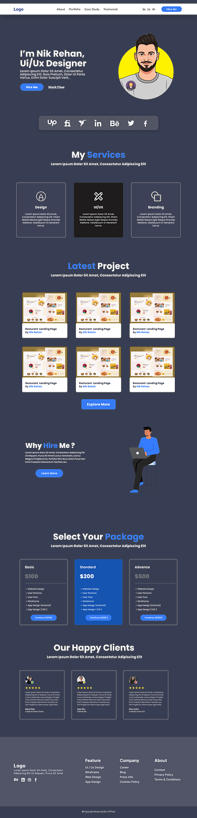 Personal Portfolio Landing Page graphic design portfolio ui