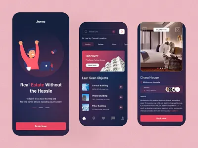 Real Estate Mobile App branding design landing page mobile app ui visual design web design website design
