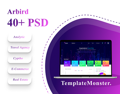 Arbird Admin Dashboard admin panel analytic crypto dasboard ecommerce graphic photoshop psd real estate travel ui uikit website