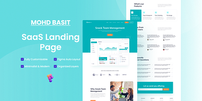 Saas (Snack Team Management) branding design landing page saas team management typography ui userinterface website