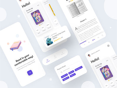 Book Reading Tracker App app application book clean mobile product reading tracker ui ux web website
