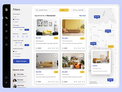 Rental Web App app blue dashboard dashboardrealstate realstate web yellow