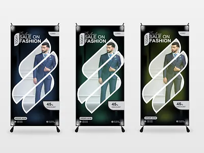 Modern RollUp Banner Design Template banner design facebook graphic design linkedin logo modern rollup rollupbanner ui vector