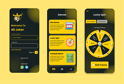 Joker App app app design casino design figma game design prototyping ui user interface ux