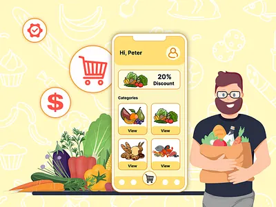 Grocery delivery app development android animation app design art branding design graphic design illustration ios logo mobile mobile app mobile app development motion graphics typography ui ux vector