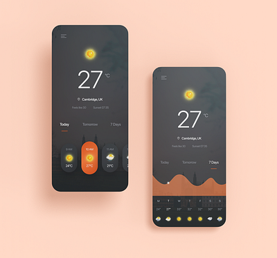 Weather App Concept Design androiddesign concept dailydesign dailydesignchallenge dailyinspiration iosdesign minimalistic minimalisticdesign ui uidesign uxdesign weather weatherapp