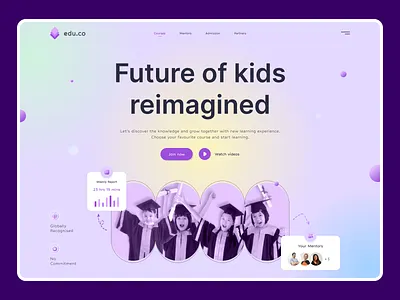 Education Website Landing Page app branding design education illustration interface landing page learning mentors mobile ui ui deisgn uiux ux ux design web design website