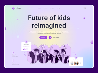 Education Website Landing Page app branding design education illustration interface landing page learning mentors mobile ui ui deisgn uiux ux ux design web design website