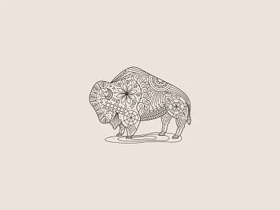 Buffalo Logo abstract animal bison branding buffalo doodle feminine graphic design illustration logo nature organic pastoral spiritual