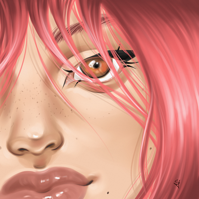 just a face with smth pink art digital digitalart drawing fanart illustration reference