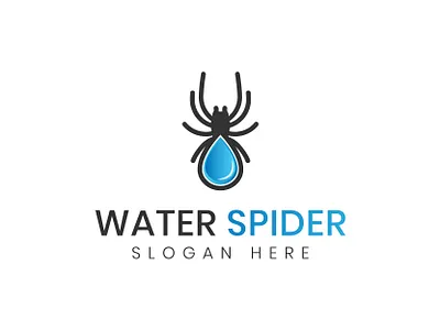 Logo Water Spider Design Template abstract animal blue branding concept design design graphic design illustration logo nature spider vector water drop
