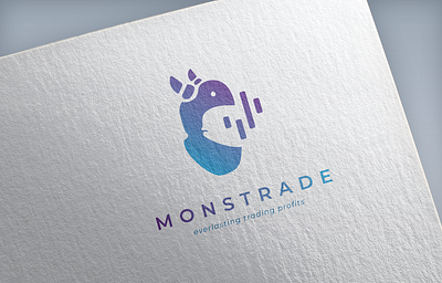 Branding Monstrade Trading app branding design flat forex graphic design icon illustration illustrator logo minimal stock trading ui vector