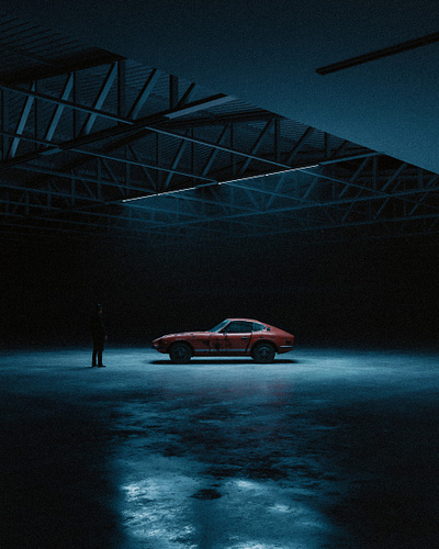 The warehouse 3d car cinema cinematic city dark design digital art