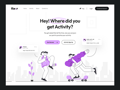 Web UI Design activity app clean design fitness illustration landing landing page park ski sport ui uiux user experience userinterface ux webdesign website