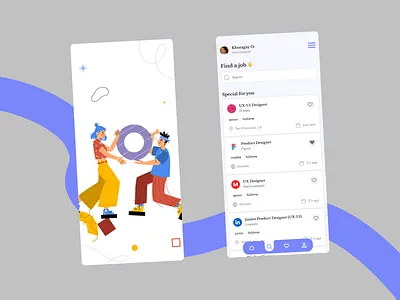 Job finder app 3d animation branding design figma find job graphic design illustration ios app job logo machineheads motion graphics remote job ui ux vector webdesign