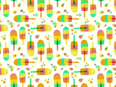 Happy Summer Vibes- Seamless Pattern adobe fresco fruit happy illustration juice mango mint orange pattern designer popcicle seamless pattern summer summer pattern surface design texture vacation watermelon