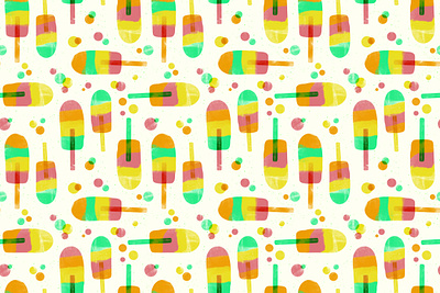 Happy Summer Vibes- Seamless Pattern adobe fresco fruit happy illustration juice mango mint orange pattern designer popcicle seamless pattern summer summer pattern surface design texture vacation watermelon