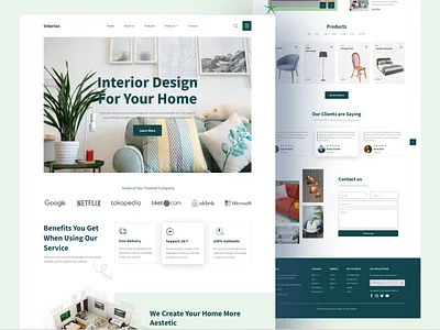 Interior Design Landing Page animation clean design design furniture home homepage house interior interior agency interior design landing page logo ui ui design uiux uiux design web web design website