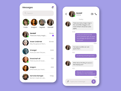 #DailyUI Day 13 - Direct Messaging app adobexd app branding design figma graphic design illustration messaging mobile prototype ui ux vector