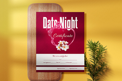 Date Night Couple Agreement certificate ad advertising agreement banner certificate couple creative date night dating design designer elegant eyecatching flyer graphic design high quality illustration pdf print ready unique