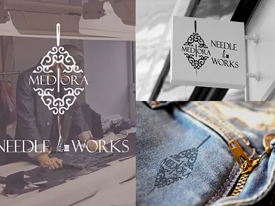 MEDORA NEEDLE WORKS.. brand logo branding business card creative custom custom logo design flat graphic design logo luxury minimal modern vector