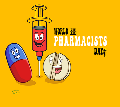 World Pharmacists Day 💉💊🧪 artwork branding capsule challenge daily design graphic design happy pharmacist day illustration injection pharmacist pharmacy tablet vector worldpharmacistsday