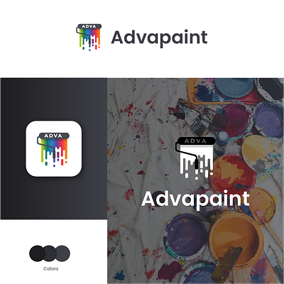 ADVAPAINT LOGO app branding design graphic design illustration logo typography ui ux vector