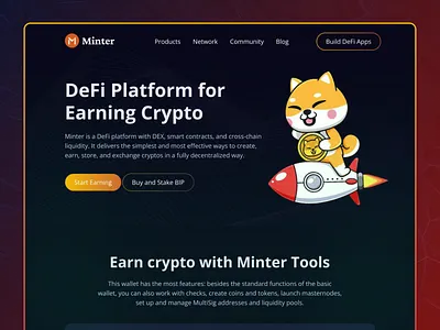 Crypto Landing Page Design bitcoin crypto cryptoart cryptocurrency dark darktheme exploration landing page marketplace nft nftmarketplace nfts token ui ui design ux ux design website