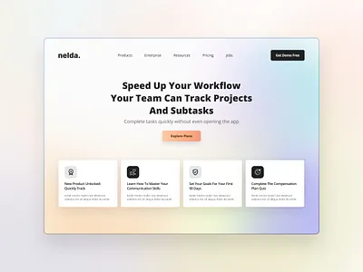 nelda. Landing Page | Project Track Site color colorful colors creative design figma inspiration inspire landing light simple track ui ui design uidesign web webdesign website