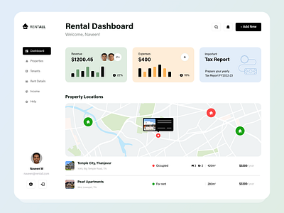 Rental Dashboard UI/UX