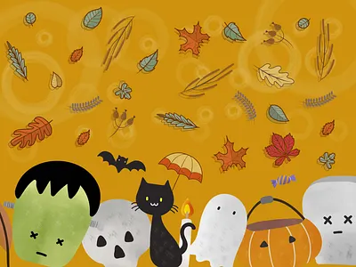 Autumn Halloween autumn design graphic design halloween illustration