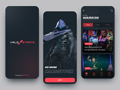 Valorant Guide Concept Mobile App Design app black concept dark design dribbble game guide interface mobile. technology trending ui uiux user