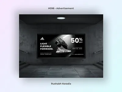 DailyUI 098 - Advertisement ad ui advertisement advertisement 098 advertisement 98 billboard ad billboard ads daily ui challenge dailyui dailyui challenge dailyui day 98 day 98 dailyui design inspiration e commerce website hoarding ui illustration logo product design rushabh koradia shoes app ui ui inspiration