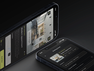 Findy — Booking mobile application 3d application branding dark mode mobile application ui ux