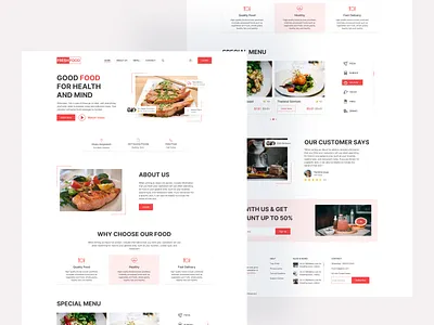 FRESH FOOD-Food Website Landing Page Concept food food shop food website design food website landing page landing page online shop ui website website desigh website landingpage