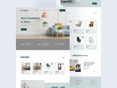 Furniture Website UI chair clean design furniture interior interior design minimal minimalist product design property shop store table ui ux web web app web design website website design