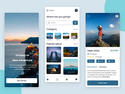 Travel mobile app design amazing app beautiful branding creative design figma happy like mobile mockup photo photography product summer travel travelling trip ui