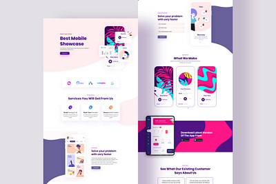 App Landing Page Design app agency app landing clean design deigital agency design landing page modern portfolio ui ux website