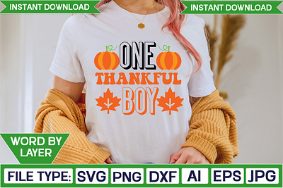 One Thankful Boy Svg Design