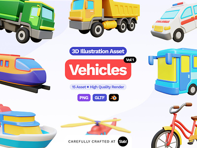 3D Vehicles Illustration Vol 1