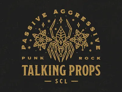 Talking Props Passive Aggressive Punk Rock Merchandise Design band band merchandise bold merch merchandise one colour print punk punk rock rock screen print t shirt design tee type typography vintage