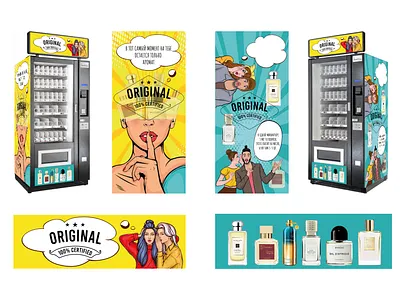 Perfume vending machine design branding design graphic design illustration vector