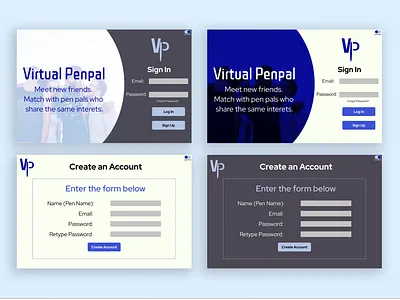 Virtual Penpal design icon logo typography ui