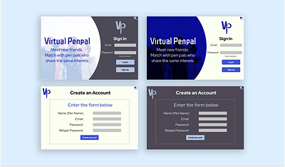Virtual Penpal design icon logo typography ui