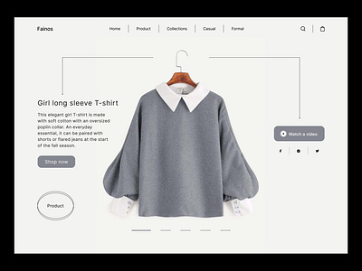 Product Web Header clothing company design dress ecommerce fashion homepage interface landing page mockup outfits product product design shopping ui ui design web web header webdesign white white web