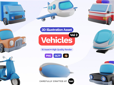 3D Vehicles Illustration Vol 2