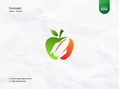 Pictorial Mark Logo apple logo branding combination mark design graphic design logo monogram pictorial mark rocket logo sakib ongkur studiotit vector