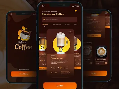 As a Matter Of Coffee App beverages coffee mobile app ui
